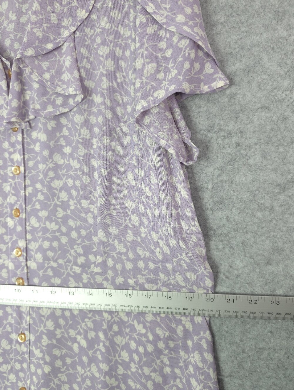 Christy Dawn Lilac Floral Vneck Maxi Dress with White Vine Print - Picture 6 of 8